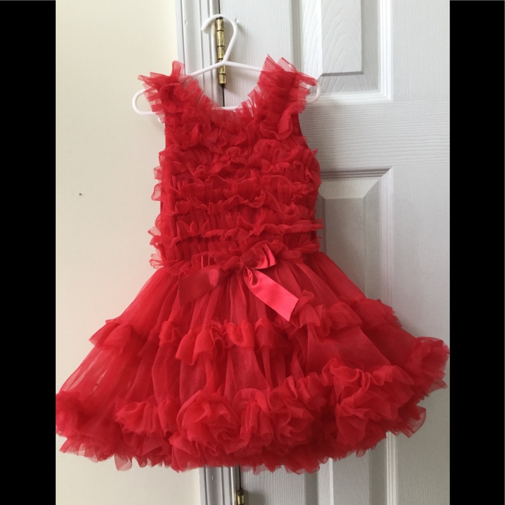 Little Girls Red Tutu Dress (Size 2-3)
